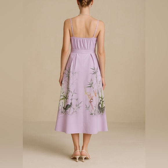 Boho Botanical Belted Cami Midi Dress - Missing external and internal tags - Picture 2 of 3